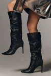 By Anthropologie Studded Scrunch Tall Boots In Black