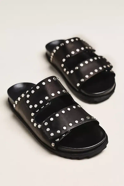 By Anthropologie Studded Slide Sandals In Black