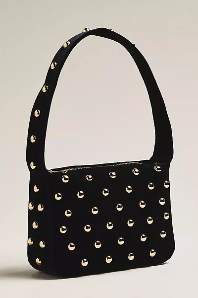By Anthropologie Studded Velvet Shoulder Bag In Black