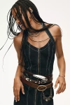 By Anthropologie Studded Western Belt In Brown