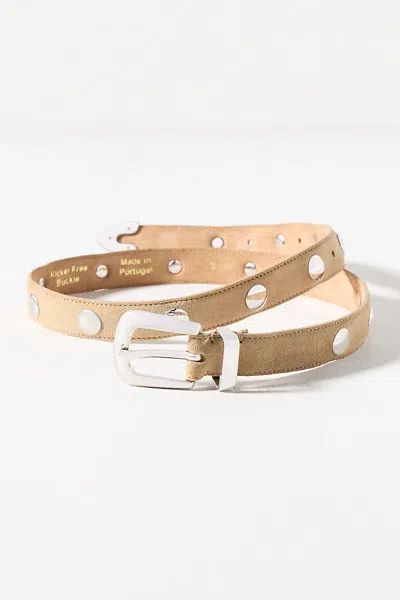 By Anthropologie Studded Western Belt In Neutral