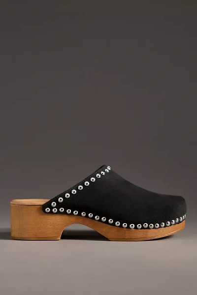 By Anthropologie Studded Wood-bottom Clogs