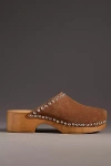 By Anthropologie Studded Wood-bottom Clogs