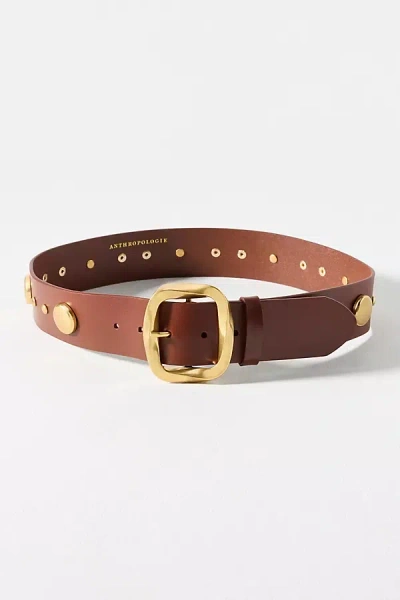 By Anthropologie Studded Wrapped Buckle Belt In Brown