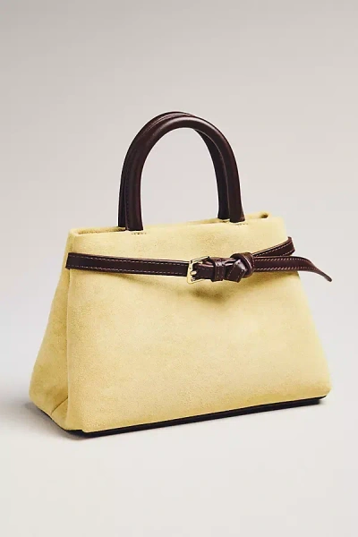 By Anthropologie Suede Belted Leather Satchel In Yellow