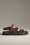 By Anthropologie Suede Buckle Sandals In Brown