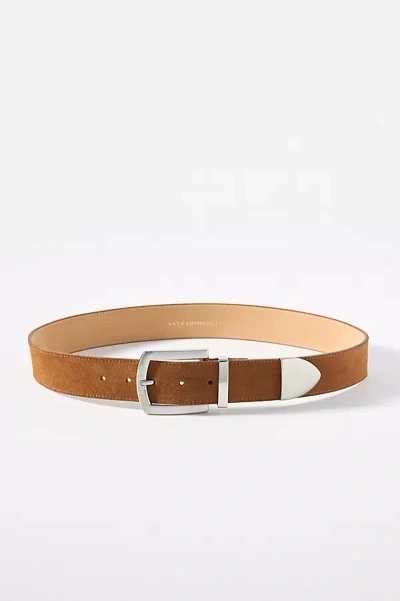 By Anthropologie Suede Western Belt In Yellow