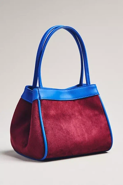 By Anthropologie Sueded Two-tone Bucket Bag In Blue