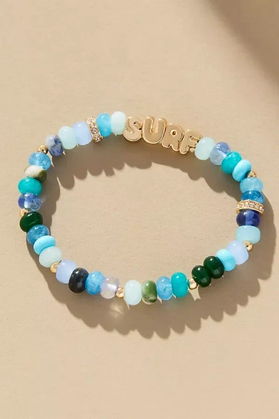 By Anthropologie Summer Bubble Letter Bracelet In Blue