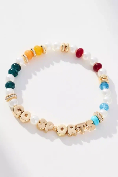 By Anthropologie Summer Bubble Letter Bracelet In Blue