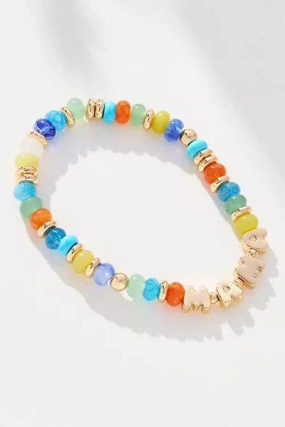 By Anthropologie Summer Bubble Letter Bracelet In Green