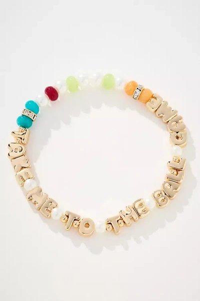 By Anthropologie Summer Bubble Letter Bracelet In Orange