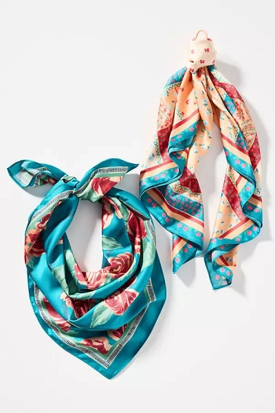 By Anthropologie Summer Fruits Printed Hair Scarves, Set Of 2