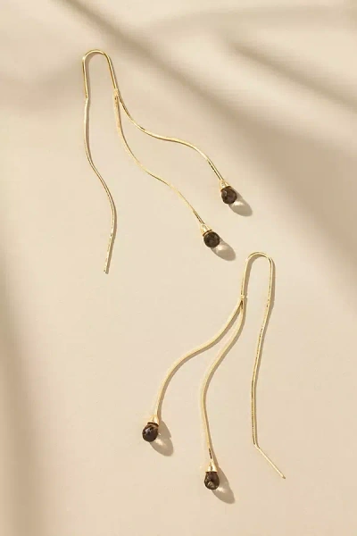 By Anthropologie Sunset Stone Wire Drop Earrings In Black