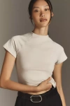 By Anthropologie Super Soft Layering Tee In Grey