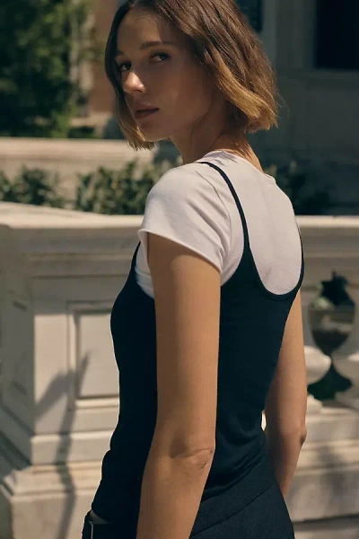 By Anthropologie Surrey '90s Strappy Scoop Tank Top In Black
