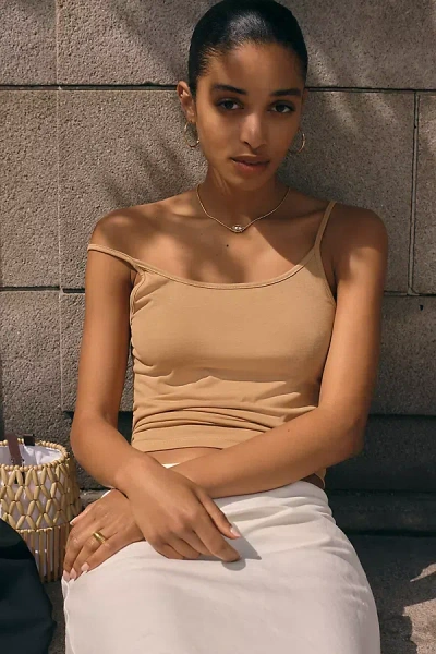By Anthropologie Surrey Strappy Scoop Tank Top In Brown