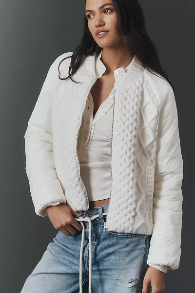 By Anthropologie Sweater Puffer Jacket In White