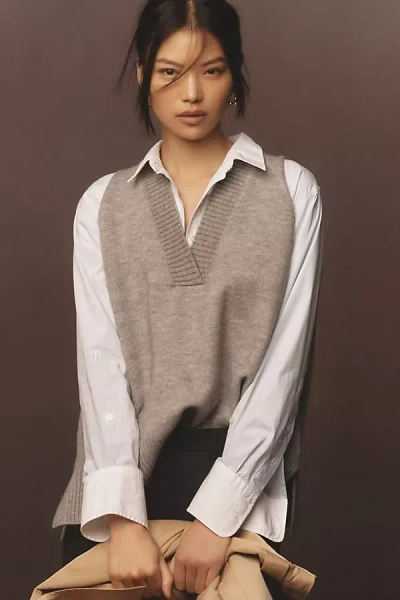 By Anthropologie Sweater Vest In Grey