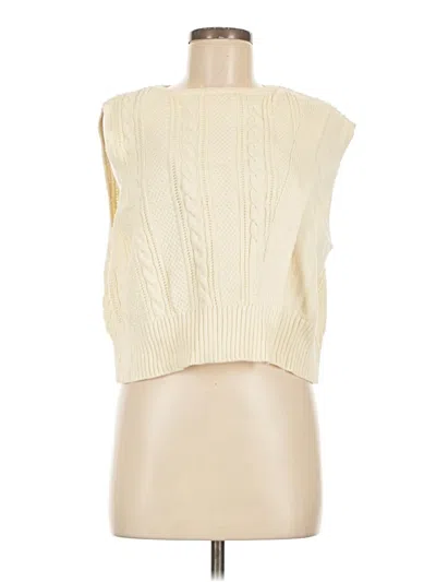 Pre-owned By Anthropologie Sweater Vest In Ivory