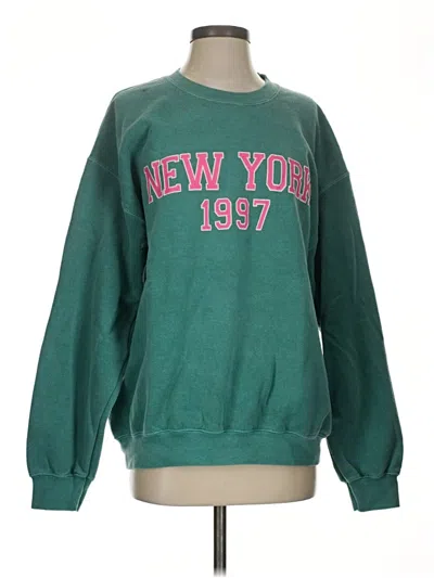 Pre-owned By Anthropologie Sweatshirt In Green