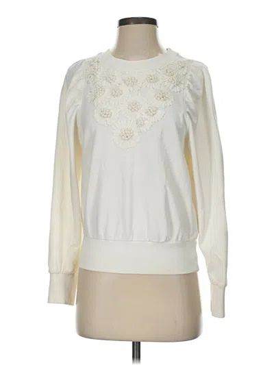 Pre-owned By Anthropologie Sweatshirt In Ivory