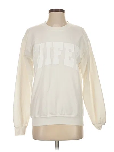 Pre-owned By Anthropologie Sweatshirt In White