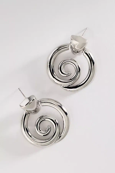 By Anthropologie Swirl Post Earrings In Silver