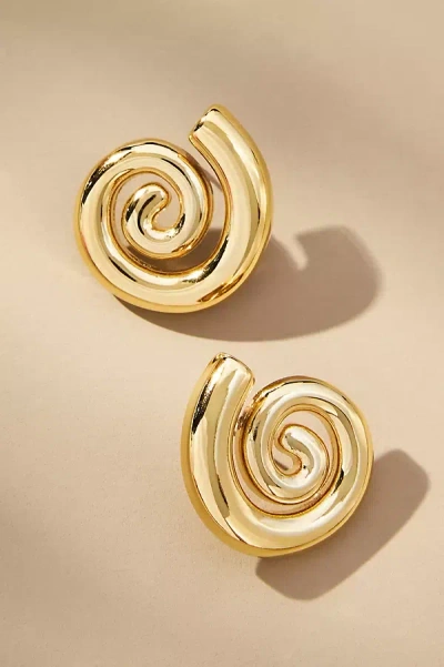 By Anthropologie Swirl Shell Post Earrings In Gold