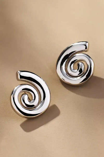 By Anthropologie Swirl Shell Post Earrings In Metallic