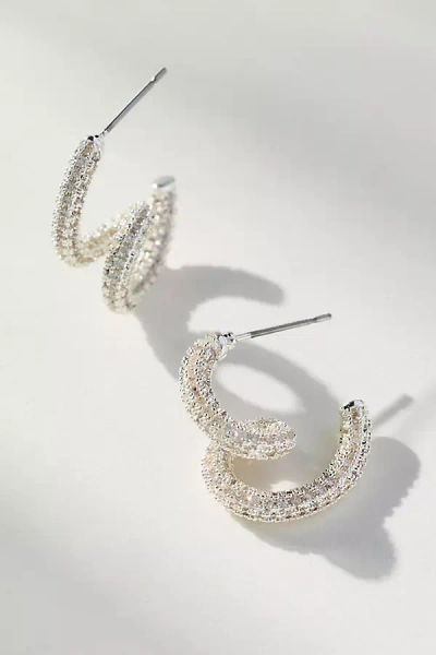 By Anthropologie Swirled Crystal Earrings In Multi