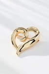 By Anthropologie Swirled Heart Brooch In Gray