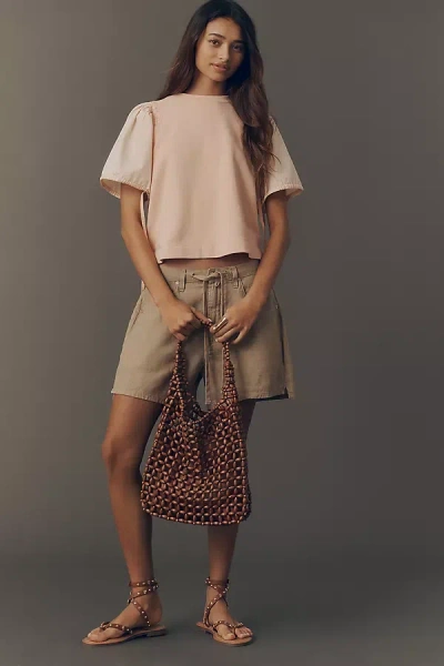 By Anthropologie Sycamore Short-sleeve Sweater In Neutral