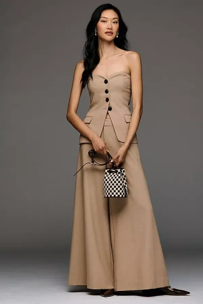 By Anthropologie Tailored Palazzo Trousers In Brown