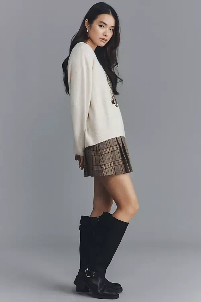 By Anthropologie Tall Moto Boots In Black