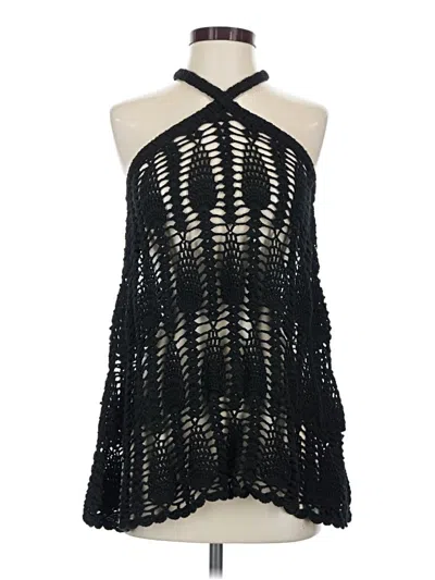 Pre-owned By Anthropologie Tank Top Black Halter Neckline Tops