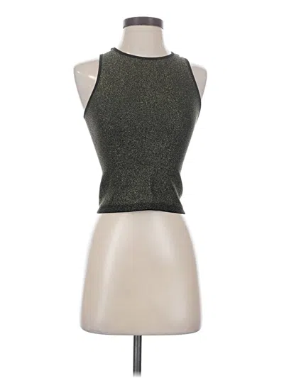 Pre-owned By Anthropologie Tank Top Green Halter Neckline Tops