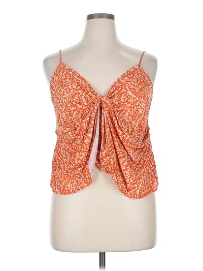 Pre-owned By Anthropologie Tank Top Orange Strapless Neckline Tops