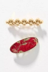By Anthropologie Tapestry Barrettes, Set Of 2 In Red