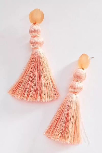 By Anthropologie Tassel Drop Earrings In Pink