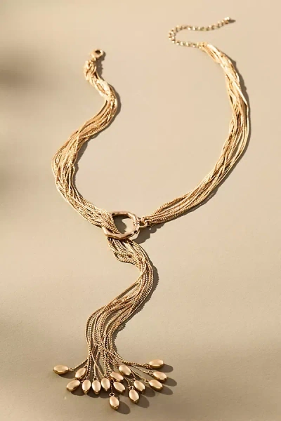 By Anthropologie Tasseled Lariat Necklace In Gold