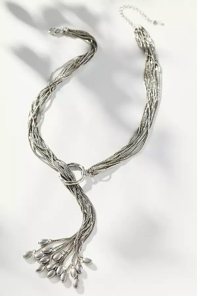 By Anthropologie Tasseled Lariat Necklace In Silver