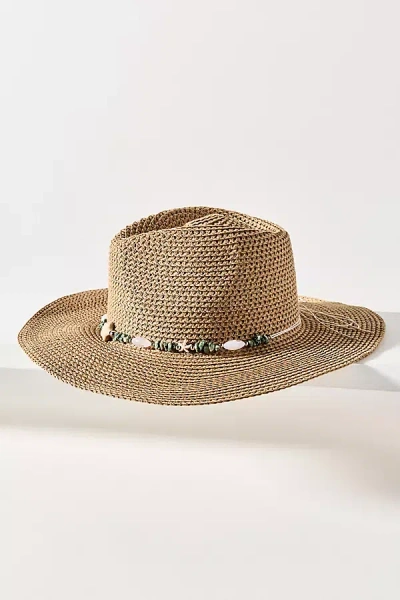 By Anthropologie Tea Stained Beaded Rancher Hat In Brown