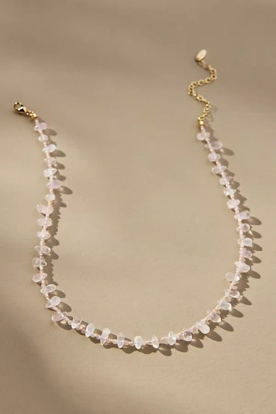 By Anthropologie Teardrop Stone Necklace In Pink