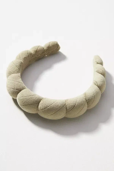 By Anthropologie Terry Bubble Headband In Green