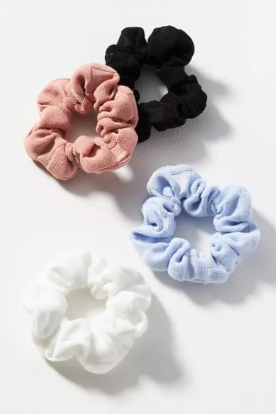 By Anthropologie Terry Scrunchies, Set Of 2 In Black