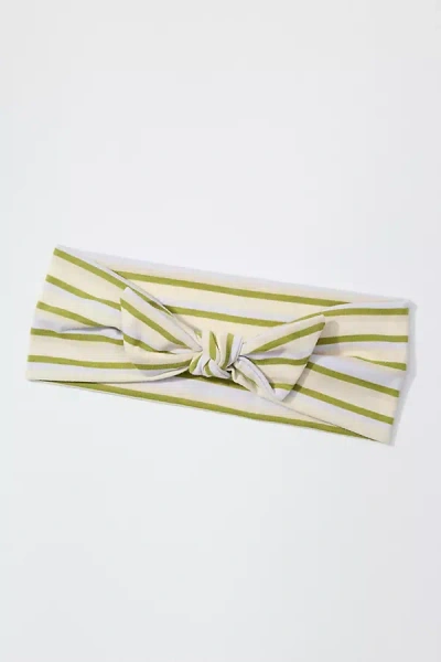 By Anthropologie Textural Knot Fabric Headband In Green