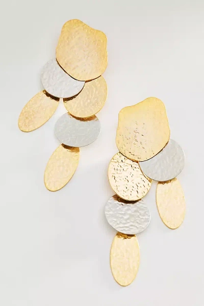 By Anthropologie Textural Statement Orb Drop Earrings In Gold