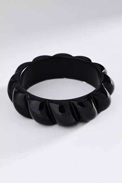 By Anthropologie Textured Bangle Bracelet In Black