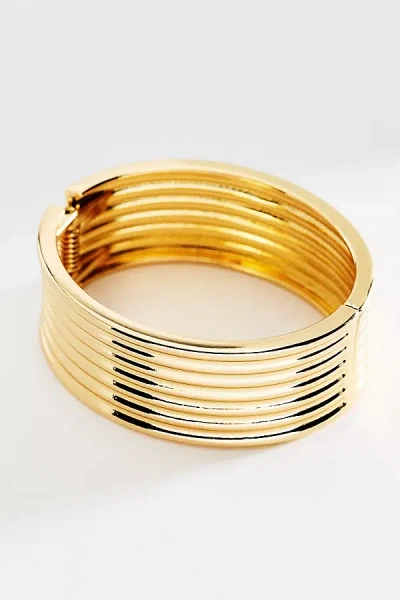 By Anthropologie Textured Bangle Bracelet In Gold